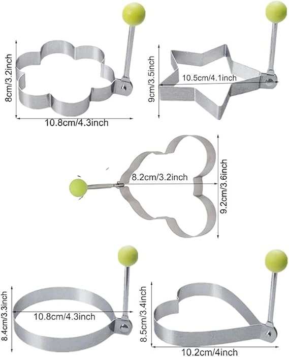 Stainless Steel Egg and Pancake Mold (5 Pcs)