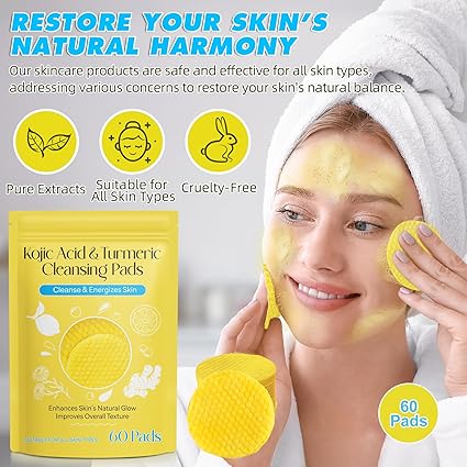 Turmeric Kojic Acid Exfoliating Cleansing Pads (60 Pcs)